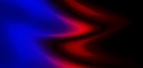 Wall Mural - Dark blue digital abstract background with ultraviolet neon glow, blurry light lines, waves