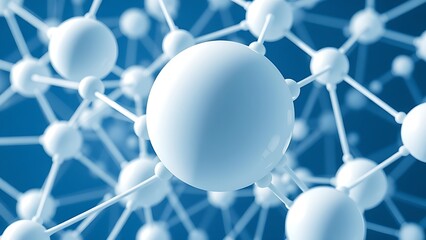 Futuristic interconnected sphere structure in blue and white, symbolizing innovation.