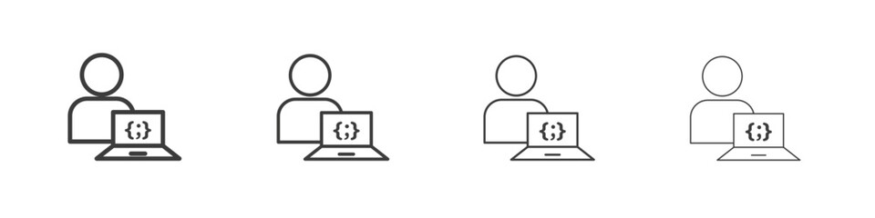 Programmer icon symbol. Vector isolated illustration.