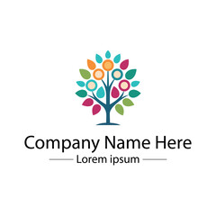  Minimalist and unique family tree logo design vector style