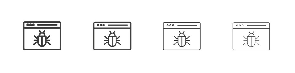 Bug icon symbol. Vector isolated illustration.