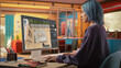 © Gorodenkoff - Creative Female Working, Using Computer Software to Choose, Move and Manipulate 3D Furniture in a Cozy Home Project. Student Making an Architecture College Assignment for Interior Design Course