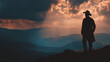 © Tino - Wild West Silhouette of Man on Mountain from Behind