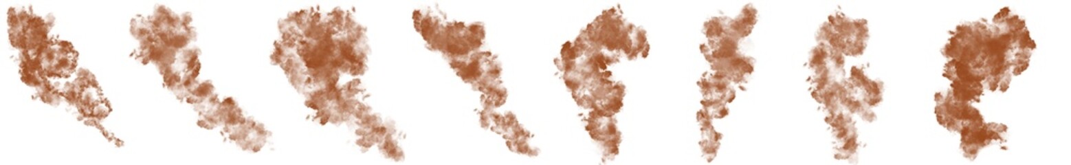 Wall Mural - set of steam smoke isolated on empty background.