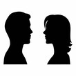 © Sandeep - Black and White Profile Silhouettes of Man and Woman