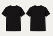 © Face Off Design - Mock up illustration  of Bella Canvas black t-shirt, back and front image on a white background, flat design