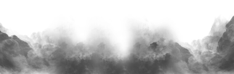 Wall Mural - vector realistic smoke cloud or gray fog, abstract gas on transparent background