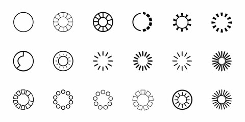 Modern loading icon set for website design and application development, elegant and simple shapes for UX