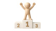 © Md - 3D Person Standing on First Place Podium with Raised Arms PNG