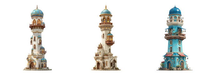 Majestic Isolated Tower Set on Transparent Background for Design Use