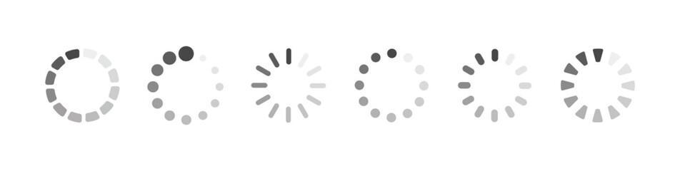 Collection of loading status bar in different design. Download progress vector illustration.