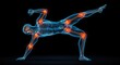 © Photographer - Artistic depiction of human skeletal system highlighting joints and potential areas of pain.