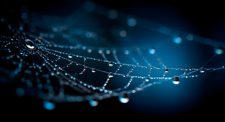 Water droplet on spider web