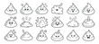 © MOHAMMAD - Collection of Cute Cartoon Poop Emoticons with Different Expressions on Transparent Background for Design Elements