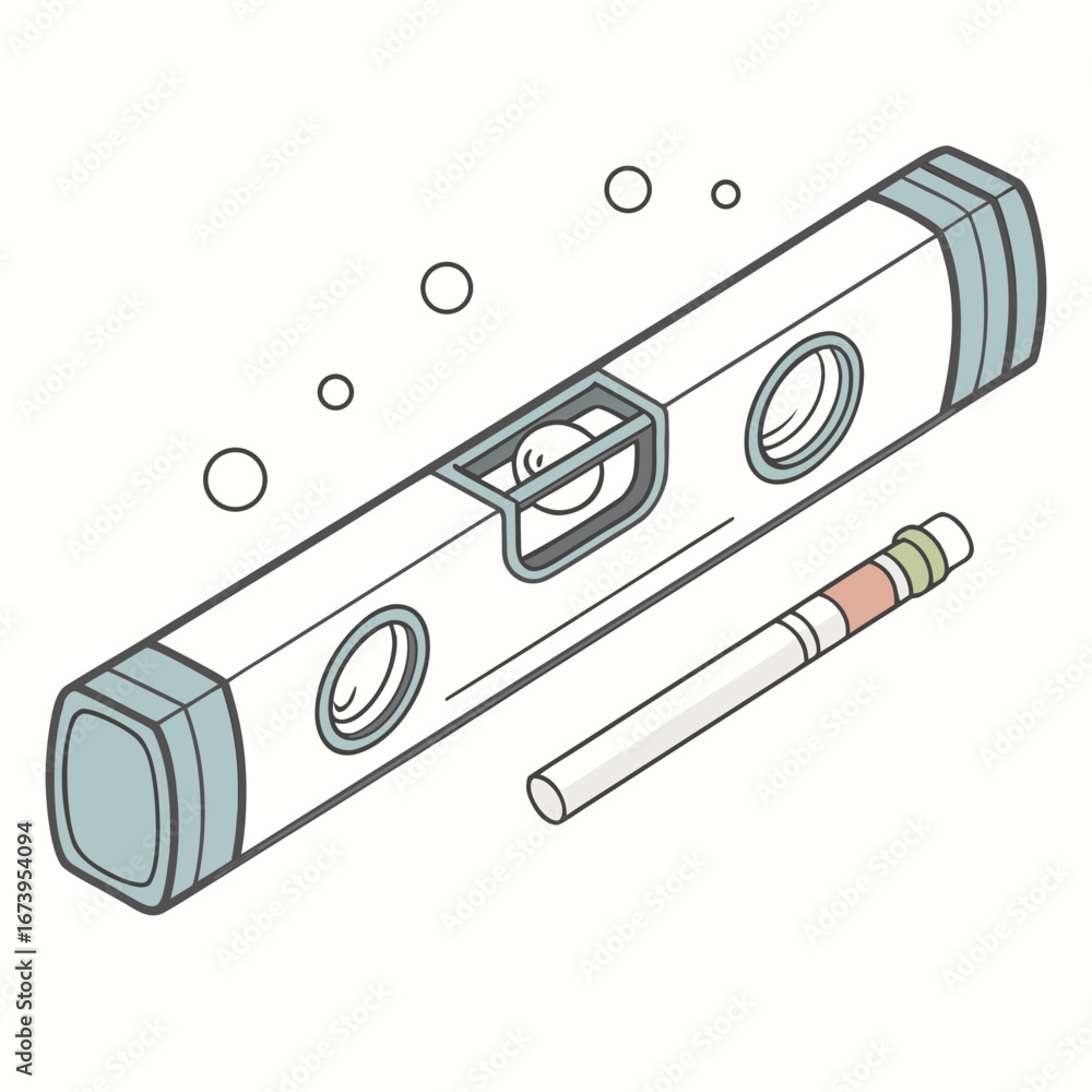 Vector art of spirit level is a tool for precise measurement, ensuring ...
