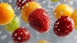 © 3 - Fresh Colorful Fruits Splashing in Water
