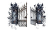 © Saim Art - Gothic Cemetery Gate Illustration Isolated PNG Transparent