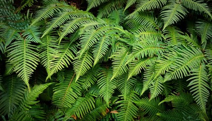 wild sensitive fern cluster in woodland trail onoclea sensibilis leaves texture for nature design