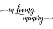 © Purnomo - Elegant handwritten script phrase 'In Loving Memory' for remembrance, tribute, and memorial designs, suitable for cards, programs, and digital displays