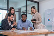© Verin - multiracial business team,executives board group working on corporate property investment having discussion on conference table in meeting room