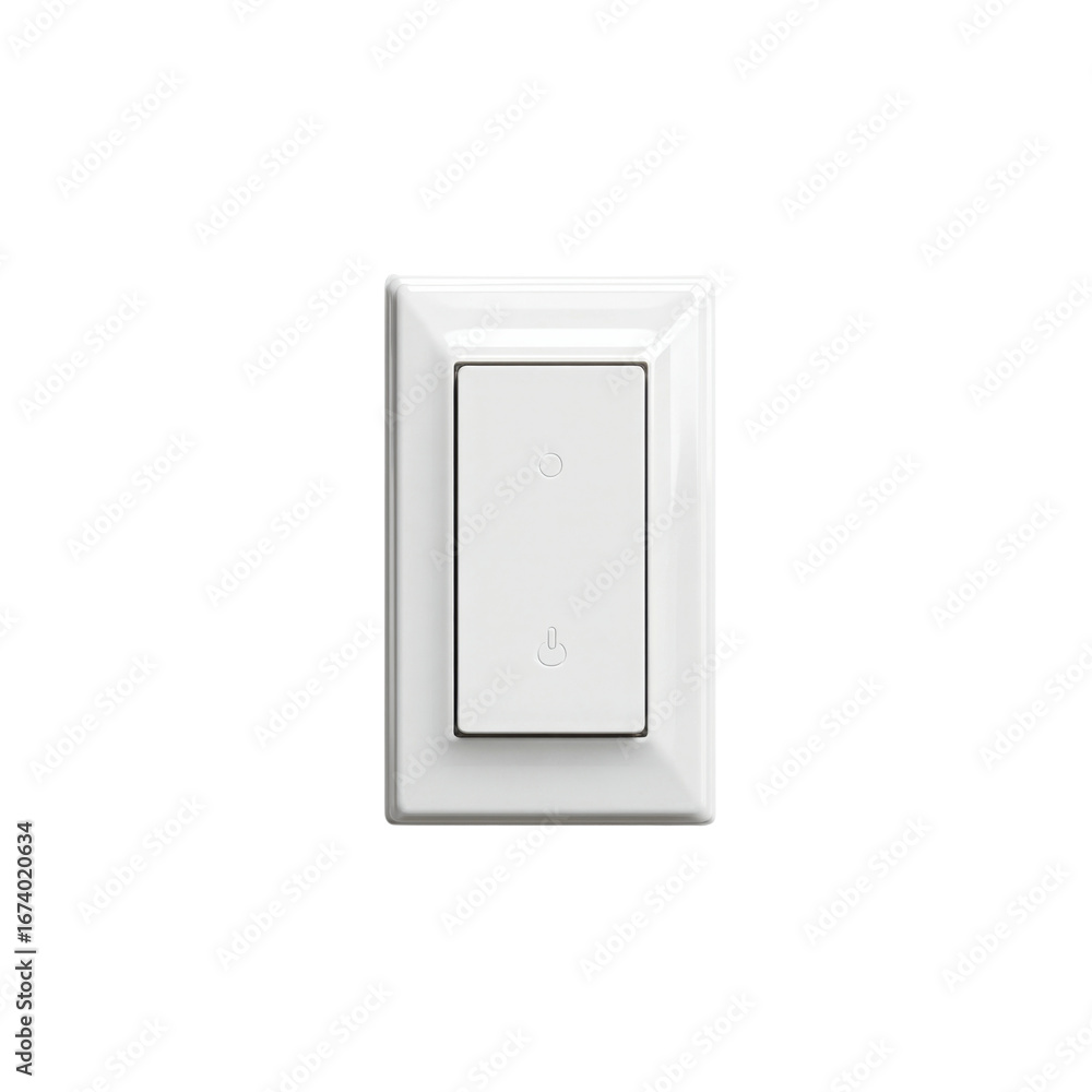 Modern White Light Switch with Indicator Light - On/Off Control Stock ...