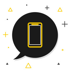Wall Mural - Line Smartphone, mobile phone icon isolated on white background. Colorful outline concept. Vector
