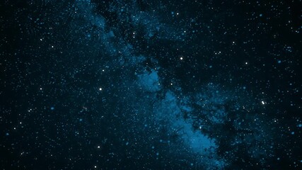 Wall Mural - Flying Through The Stars And Blue Nebula In Space. Galaxy exploration through outer space towards glowing milky way galaxy