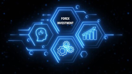 Abstract neon Hud knowledge ability business gear icon Glowing neon line concept. Glowing 