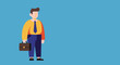 © Vector Market - Professional businessman with a briefcase stands confidently, ready for work or new opportunities. Ideal for corporate, career, and employment concepts.