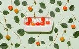 Sweet Cherries Summer Flatlay Photography
