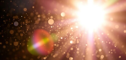 Wall Mural - Close-up of glittering dust motes in sunbeam,sparkling particles,  shimmer,  glitter