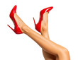© Bibekananda - Elegant woman legs wearing red high heel shoes isolated on transparent background