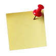 © Dc - Blank yellow sticky note pinned