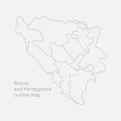 Vector map Bosnia Herzegovina divided on regions