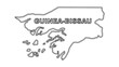 © Aiva - Black And White Guinea-Bissau Map Outline Minimalist Monochrome Illustration