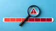 © Ramani - Risk Detection – Warning Identification and Severity Symbolism, Safety, Conceptual, Strategy, Abstract, Magnifying Glass and Alert Icon Scene