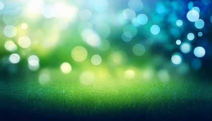 green and blue background with bokeh