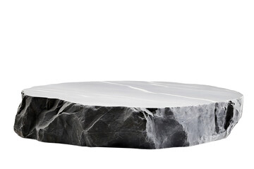 Round stone podium for product display, cut out. Isolated on a transparent background.
