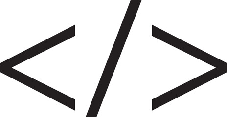 HTML coding icon and vector