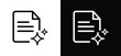 © Hasheb Anzar - Set of AI document icons, minimalist line vector page with text lines and sparkle stars, symbols for writing, edit and content tools for app and web UI. Vector illustration.