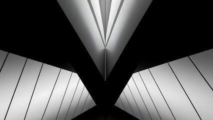 Abstract geometric lines forming an architectural pattern, monochromatic gradient creating a modern aesthetic.