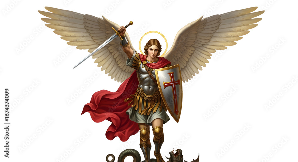 Saint Michael the Archangel Illustration Stock Photo | Adobe Stock