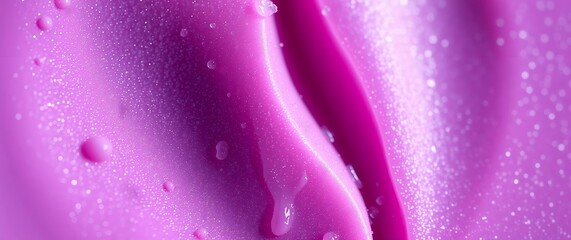 Poster - wet purple abstract background with sparkling water droplets
