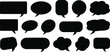 © Obaidul Vector Zoon - Speech bubble silhouettes, black chat icons, communication symbols, conversation shapes, talk bubbles, message clouds, dialogue boxes, isolated vector icons