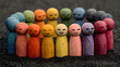 © Bodrea - Vibrant circle of smiling wooden figures representing community and unity