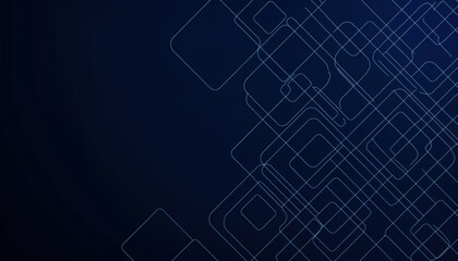 Wall Mural - abstract navy blue digital line grid with overlapping transparent rectangles creating modern geometr
