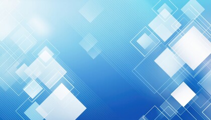 Wall Mural - futuristic blue gradient with transparent overlapping square patterns creating digital abstract back