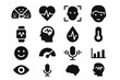 © elena - Voice emotion stress rate mood icon tracking analyzer tracker vector band facial