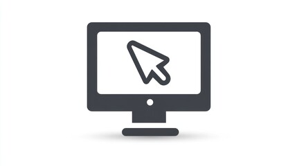 Icon of a computer monitor with an arrow cursor symbol displayed on its screen