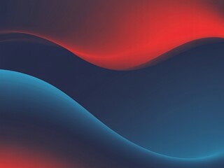 Wall Mural - two luminous, abstract wavy lines in contrasting red and blue tones gracefully intertwine against a 